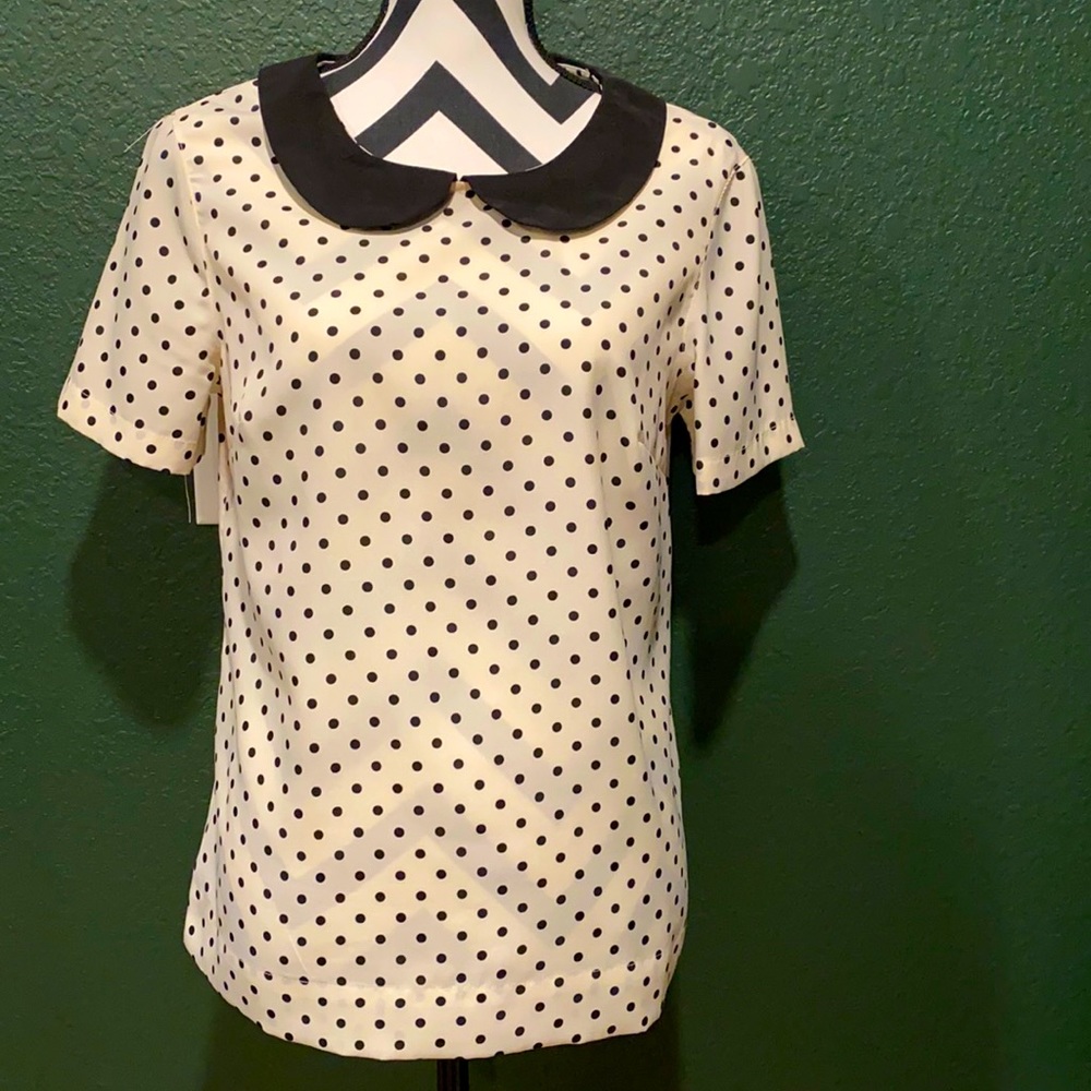 Peter Pan Collar Polka Dot Blouse